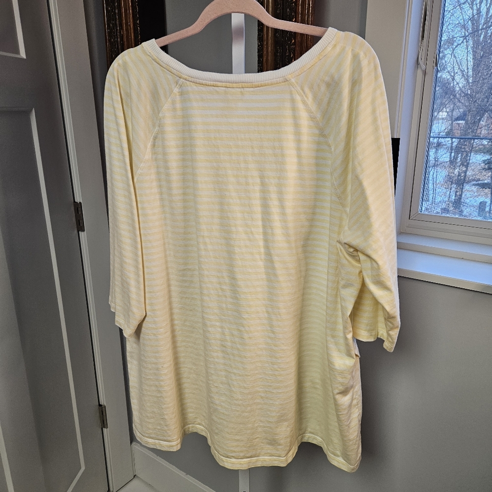 Cj Banks yellow striped with white top size 3x - Picture 2 of 3